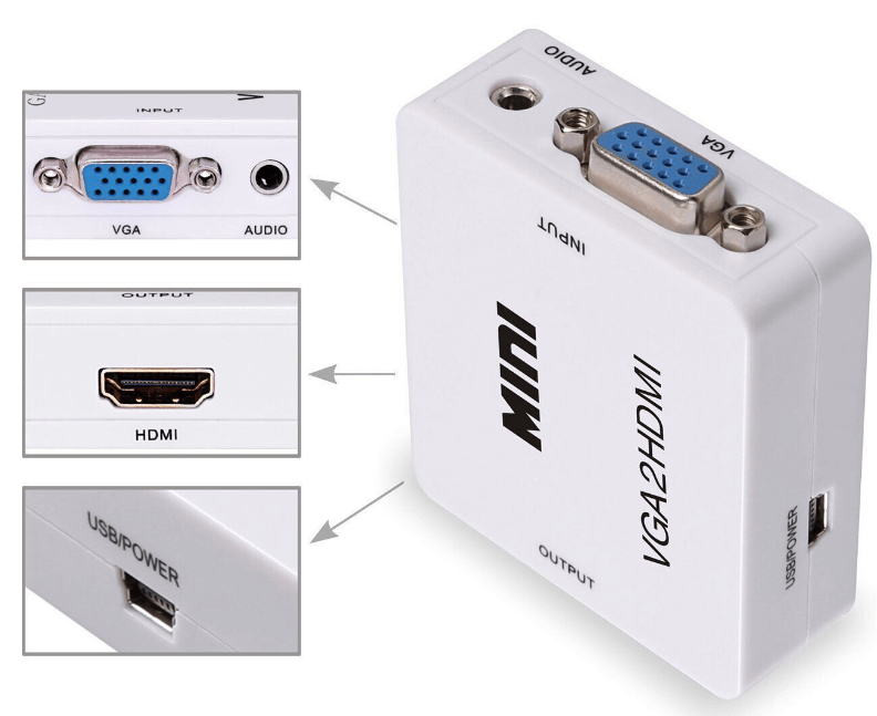 vga to hdmi audio video converter